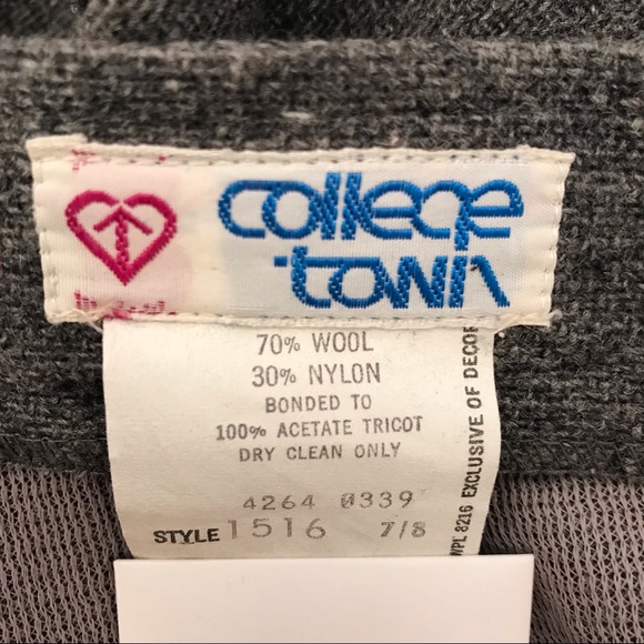 College Town Charcoal Wool Blend Skirt - Picture 13 of 14